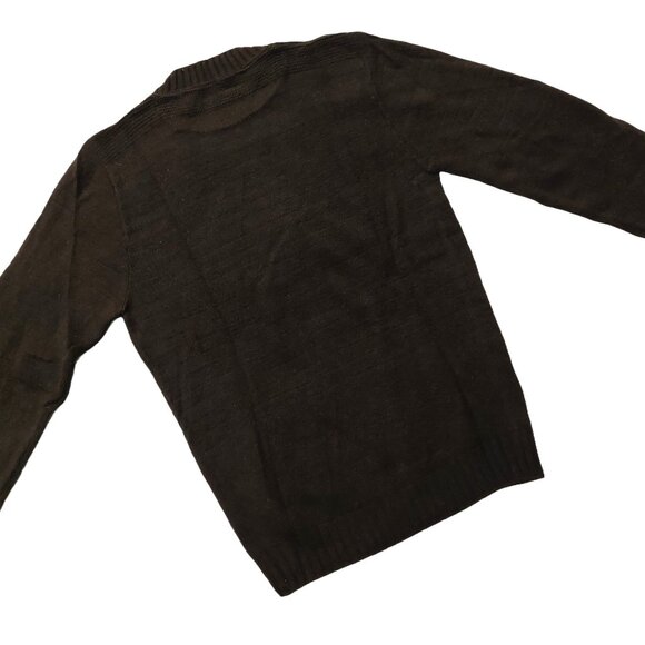 Dark Brown Vintage 1940s-1950s Crew Neck Long Sleeve Knit Sweater - Picture 8 of 8